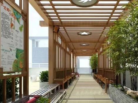 鄭州學(xué)校文化長廊展示設(shè)計-校園文化連廊建設(shè)